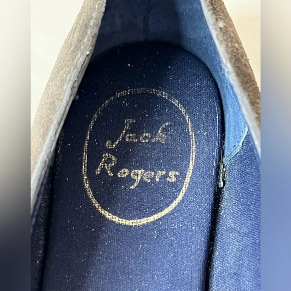 Jack Rogers Pineapple Flats Loafers Grey Suede Leather Size 6 - Picture 4 of 9